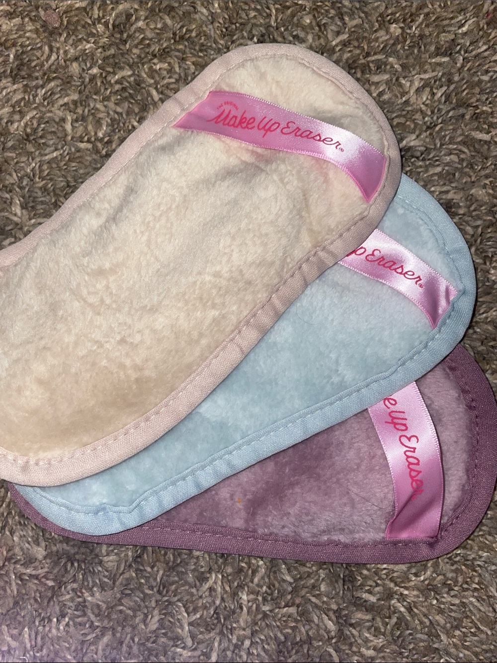 MakeUp Eraser Plush Makeup Remover Towels - Cream, Light Blue, Mauve